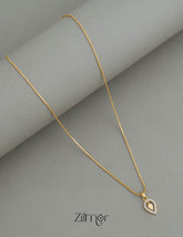 AG101798 -  Gold Tone AD Stone Pendant Simple Necklace 1-Zilmor